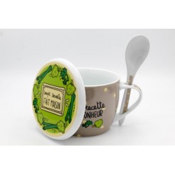 Tazza con Cucchiaino e Coperchio Bonheur