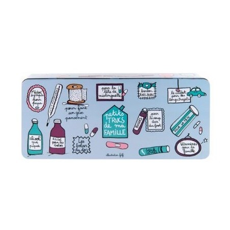 Scatola per medicine in metallo box organizer porta medicinali beauty da  casa rossa con croce bianca